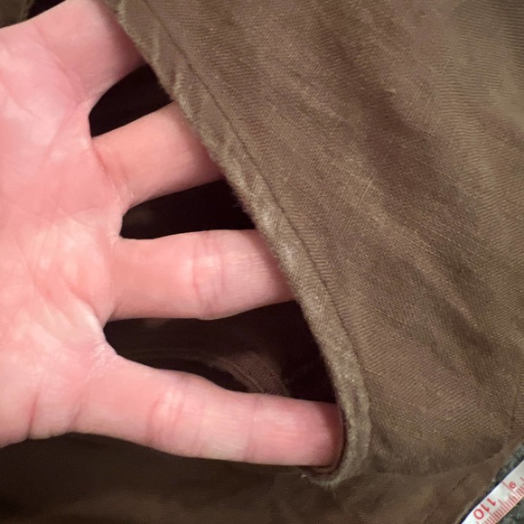 Alexandra Bartlett 100% Linen Top MEDIUM Brown Woven Summer Lagenlook Pleated - Picture 5 of 5